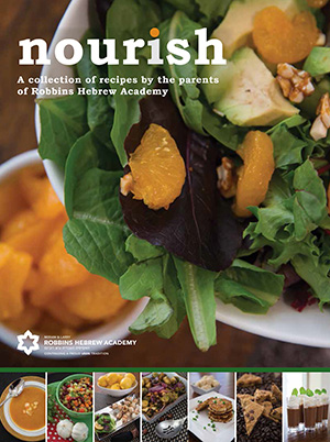 Front cover of Nourish—Client testimonial from Tracy Kowal, cookbook co-chair 