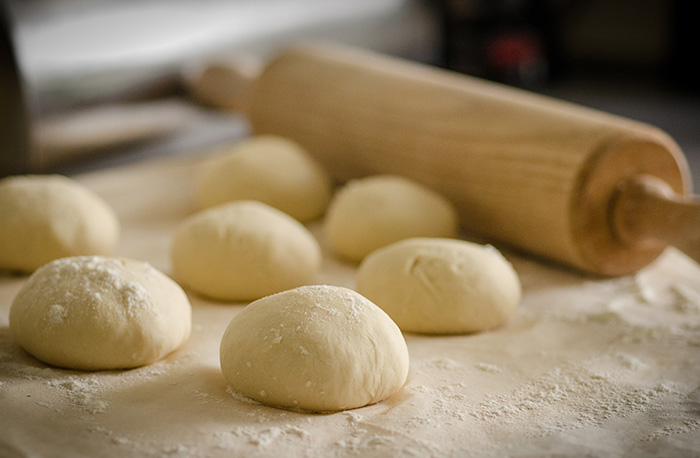 Cookbook cover: dough and rolling pin
