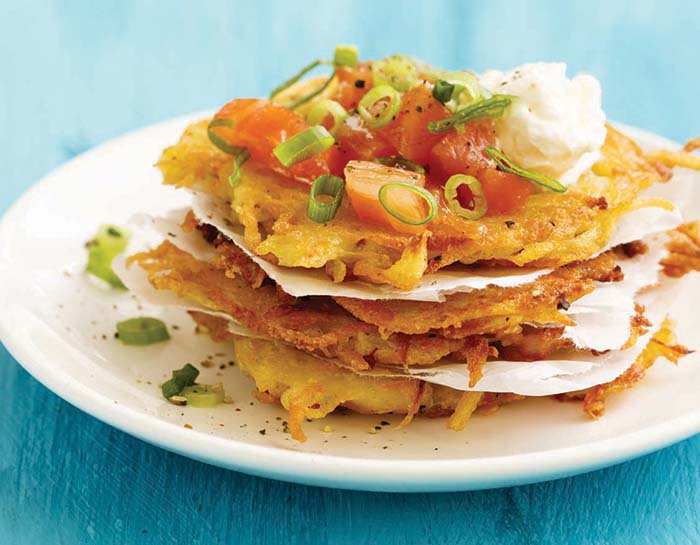 Plated Lacy Potato Latkes